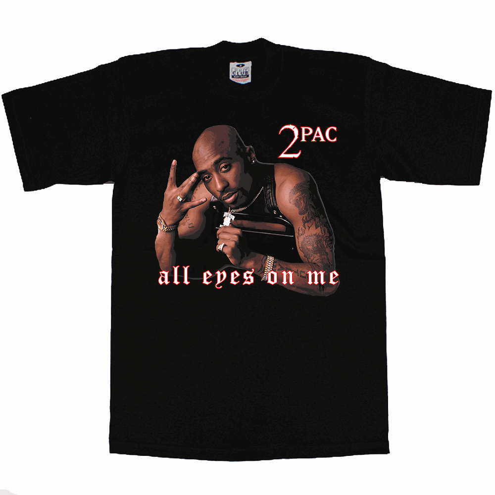 TUPAC V19 All EYES ON ME heavyweight cotton short sleeve t-shirt for big and tall men