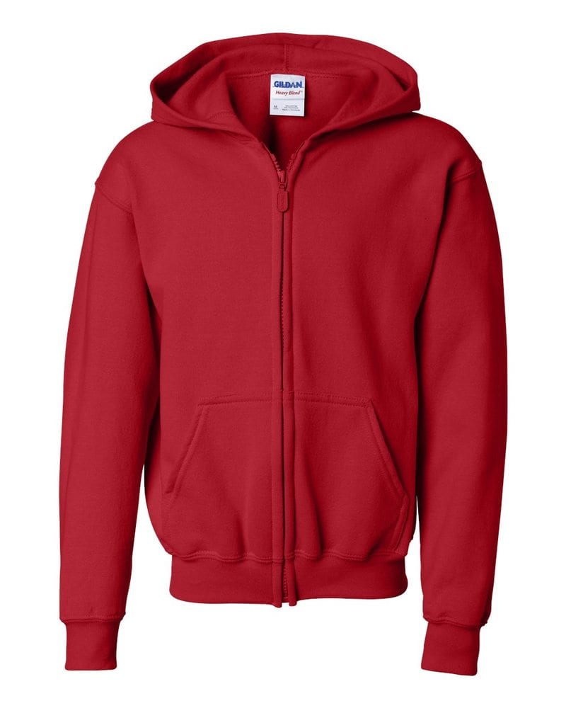 Gildan Plain Red Zipper Fleece Hoodie image 0