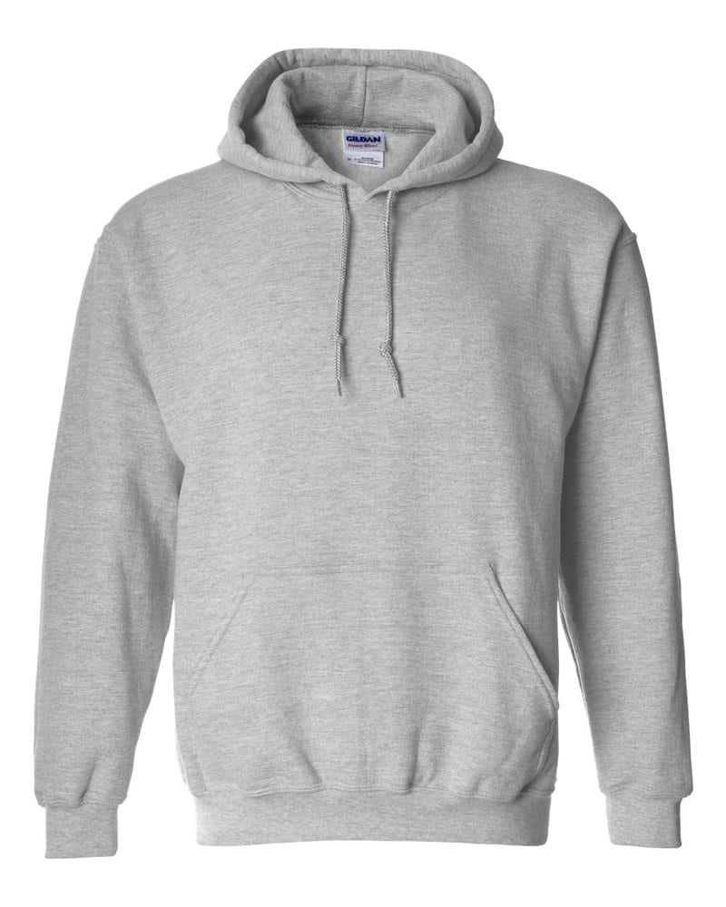 Gildan Plain Light Grey Fleece Pull Over Hoodie image 0