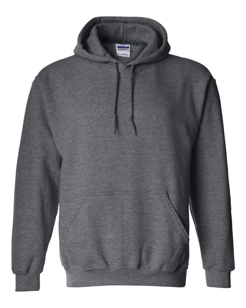 Gildan Plain Dark Grey Pull Over Fleece Hoodie image 0