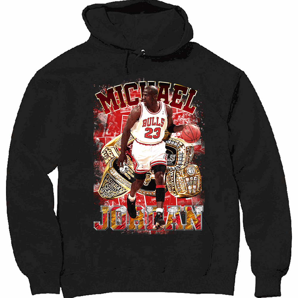 Jordan Rings classic heavyweight pullover hoodie with fleece, lined hood, and pouch pocket