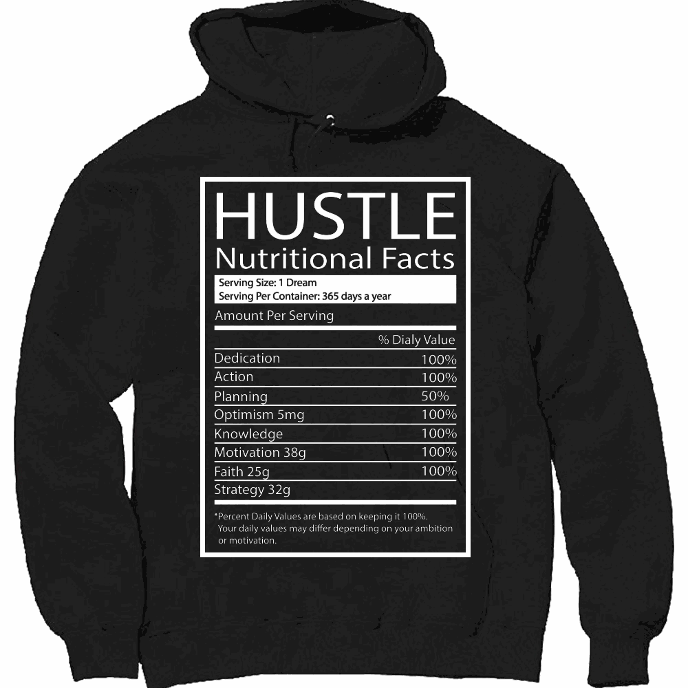 HUSTLE NUTRITIONAL heavyweight pullover hoodie with lined hood and pouch pocket