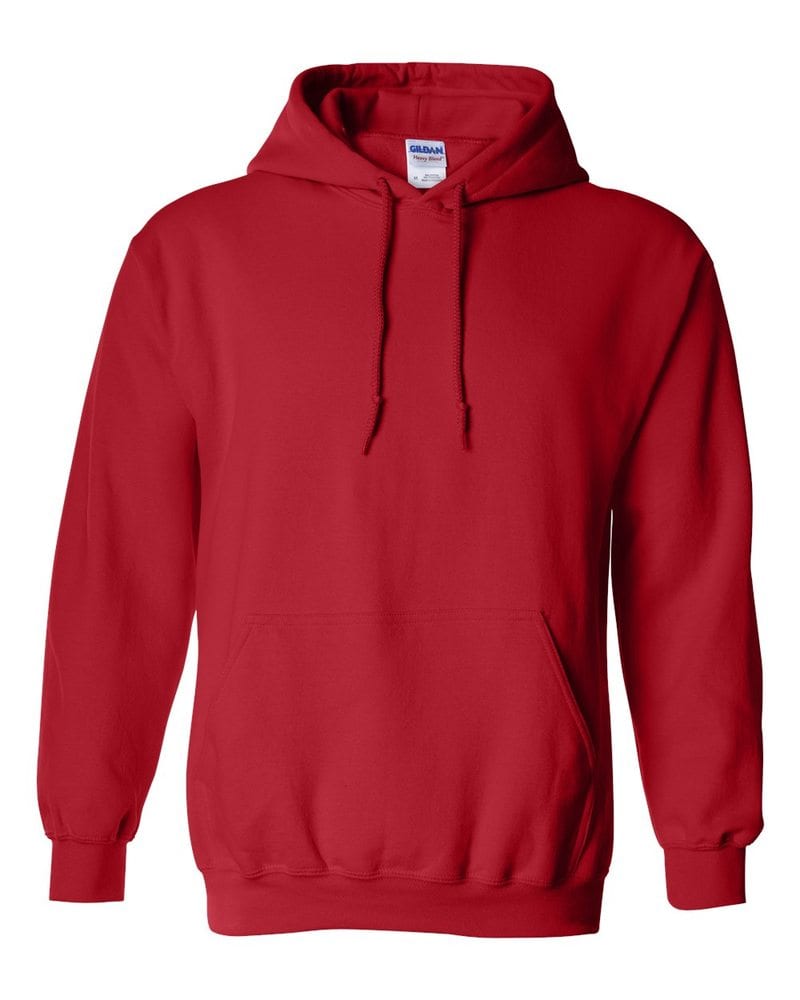 Gildan Plain Red Fleece Pull Over Hoodie image 0