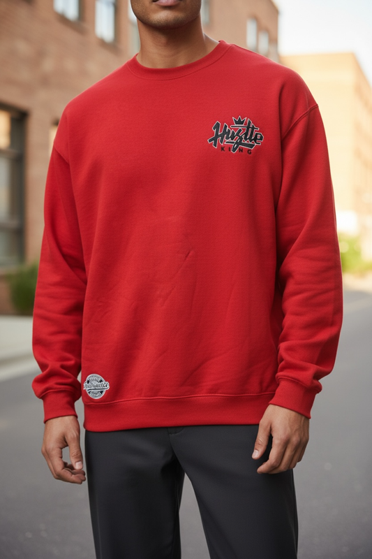 Hustle King embroidery crewneck