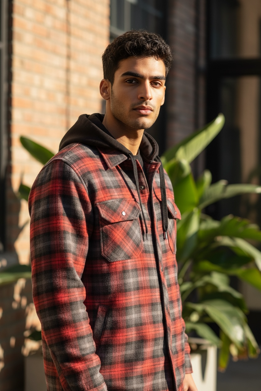 WS06 - Quilt-Lined Hooded Flannel Jac-Shirt
