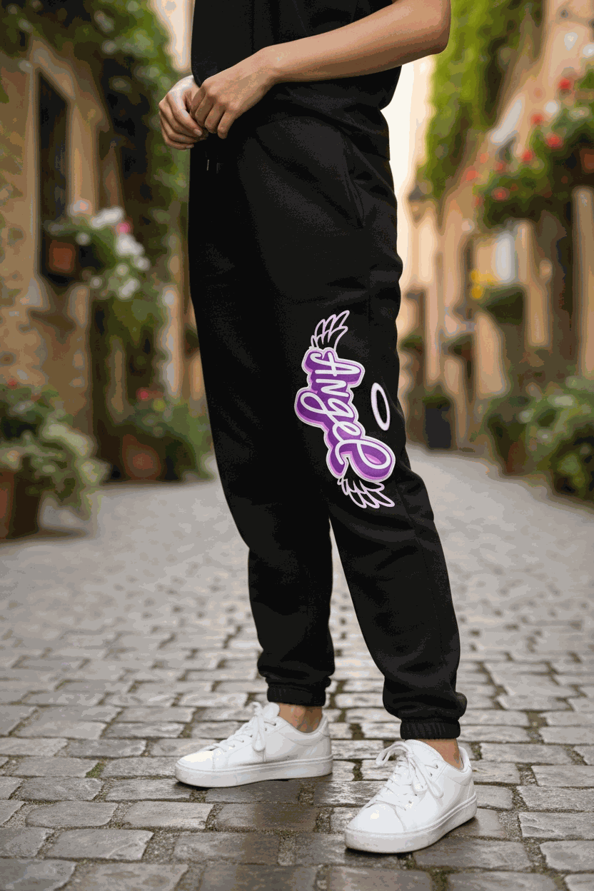Angel Jogger fleece jogger made from 60/40 cotton/polyester with modern fit and contrast drawcords