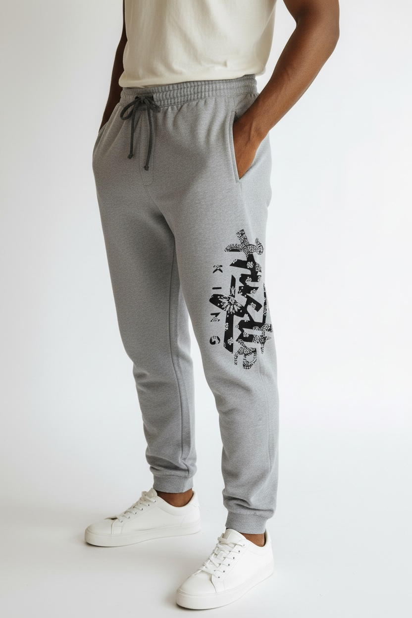 Hustle king black bandana jogger