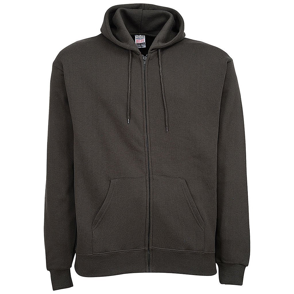 Gildan Plain Dark Grey Zipper Fleece Hoodie image 0