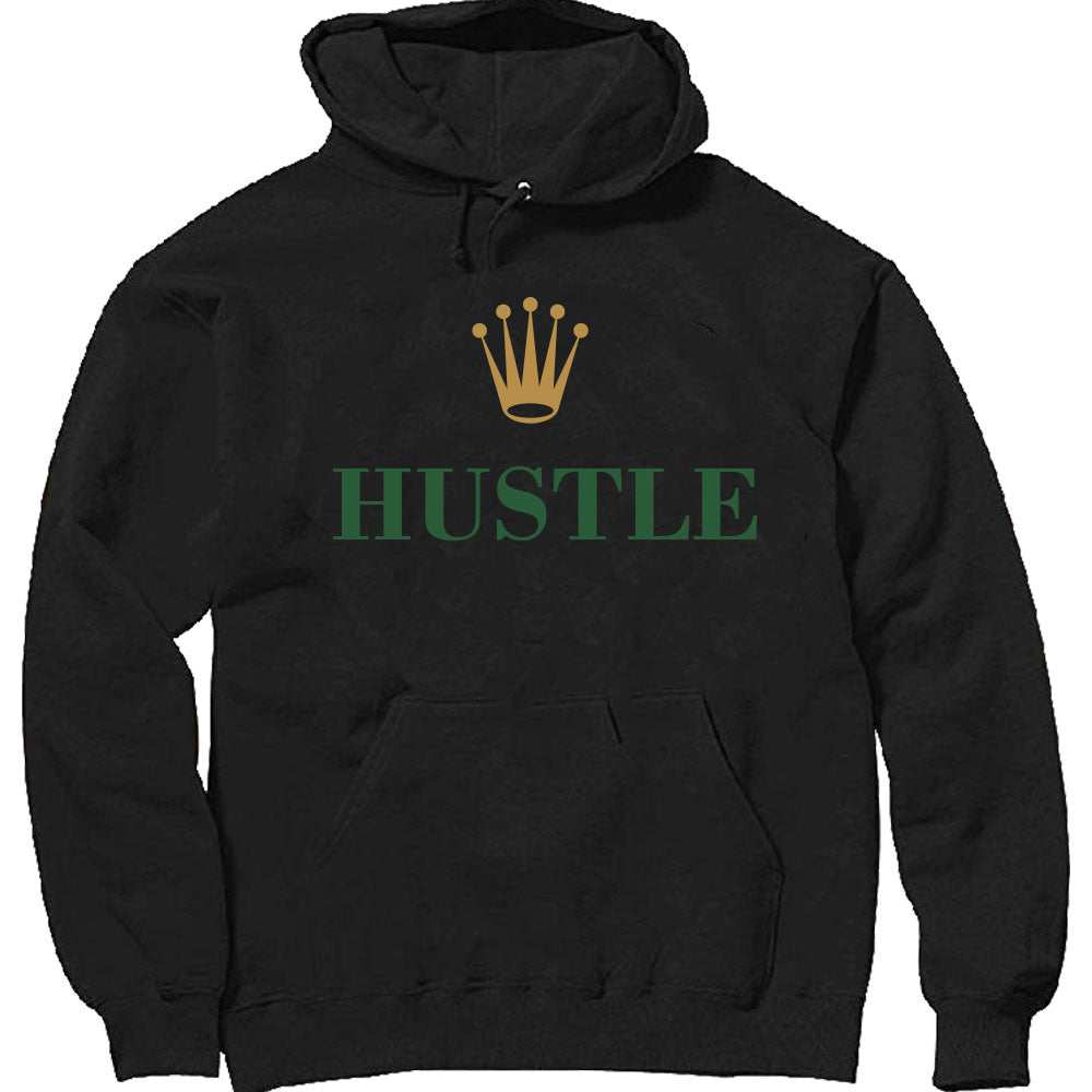 Hustle Rolex heavyweight unisex pullover hoodie with lined hood and pouch pocket