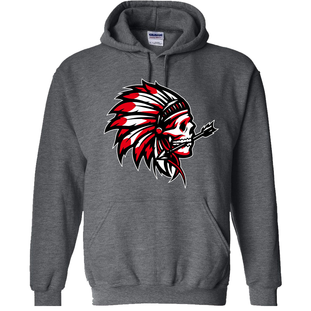 Skull Red Feather Hoodie image 1