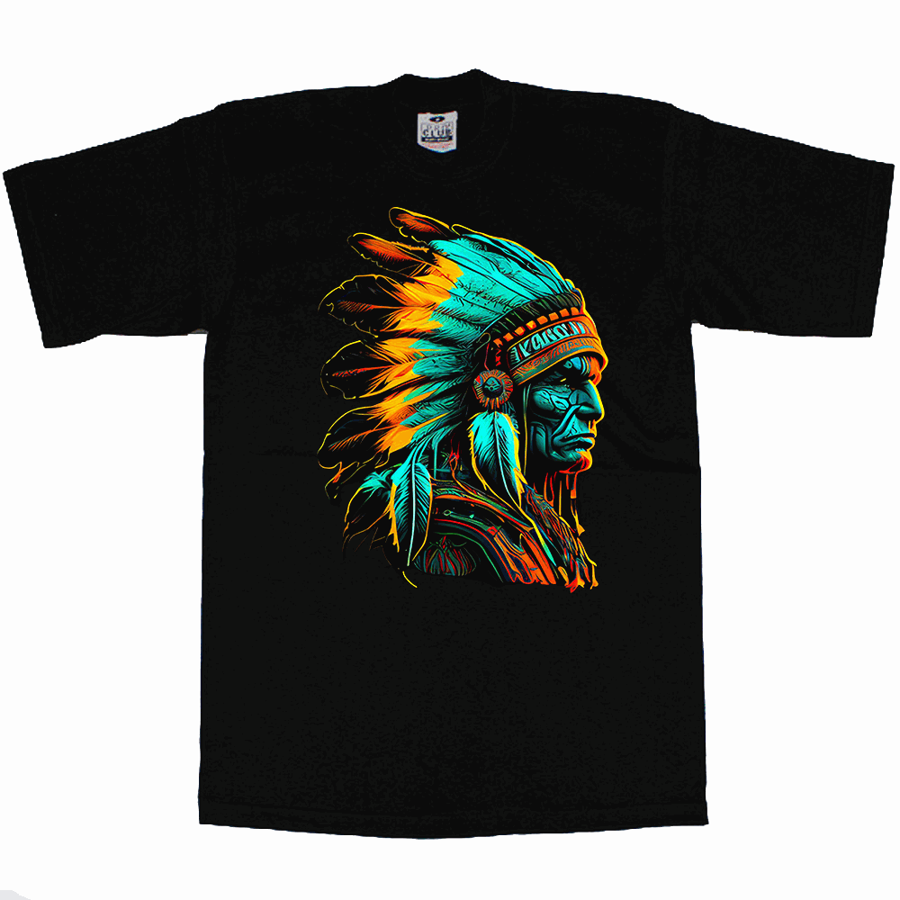 Big and Tall Native Neon Colours t-shirt in heavy weight 100% cotton with relaxed fit and premium thickness