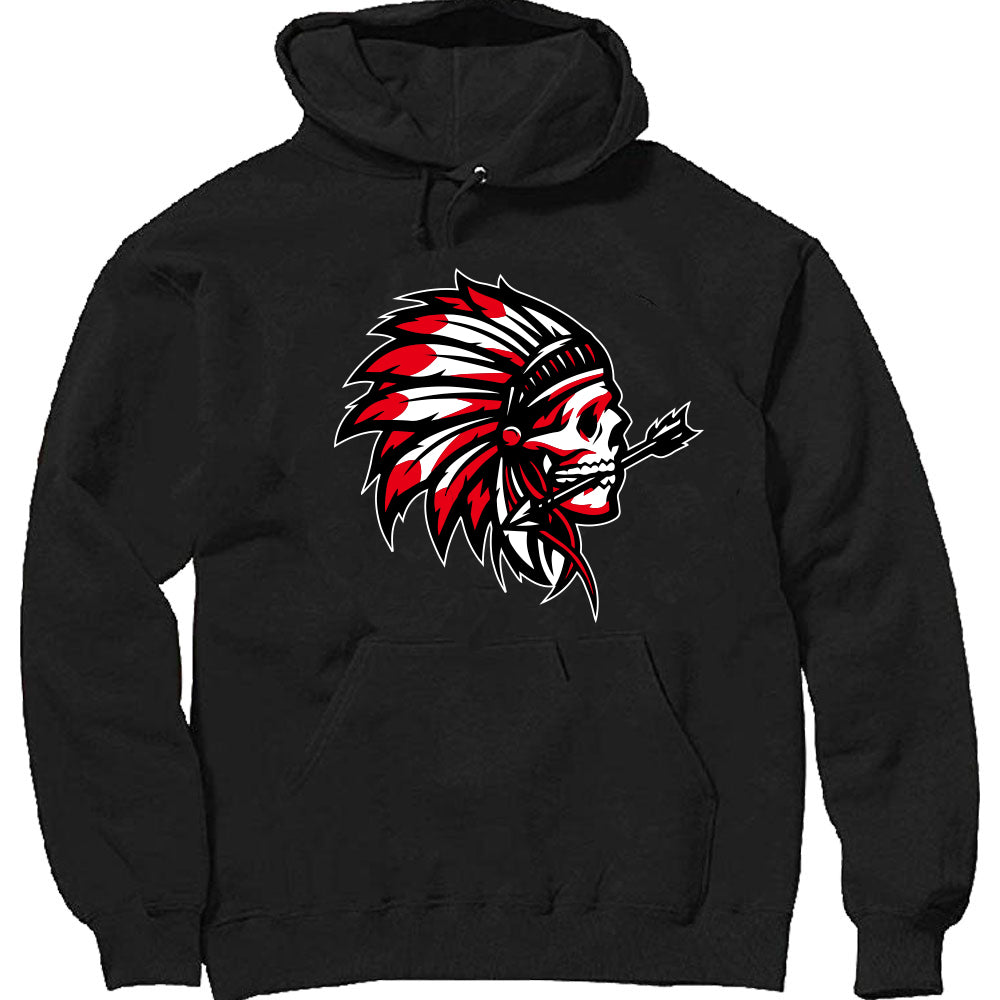 Skull Red Feather Hoodie image 0