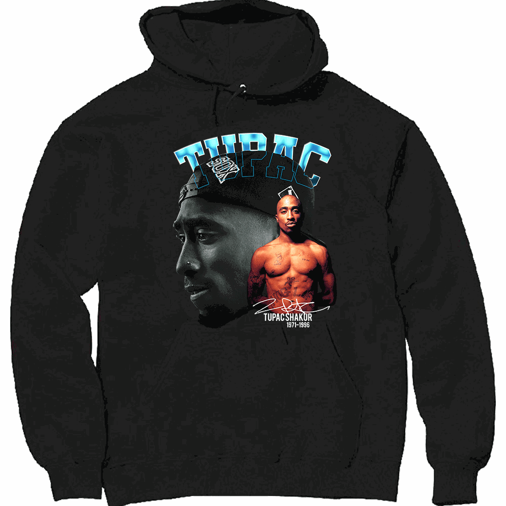 TUPAC V11 heavyweight unisex pullover hoodie with fleece, lined hood, and pouch pocket