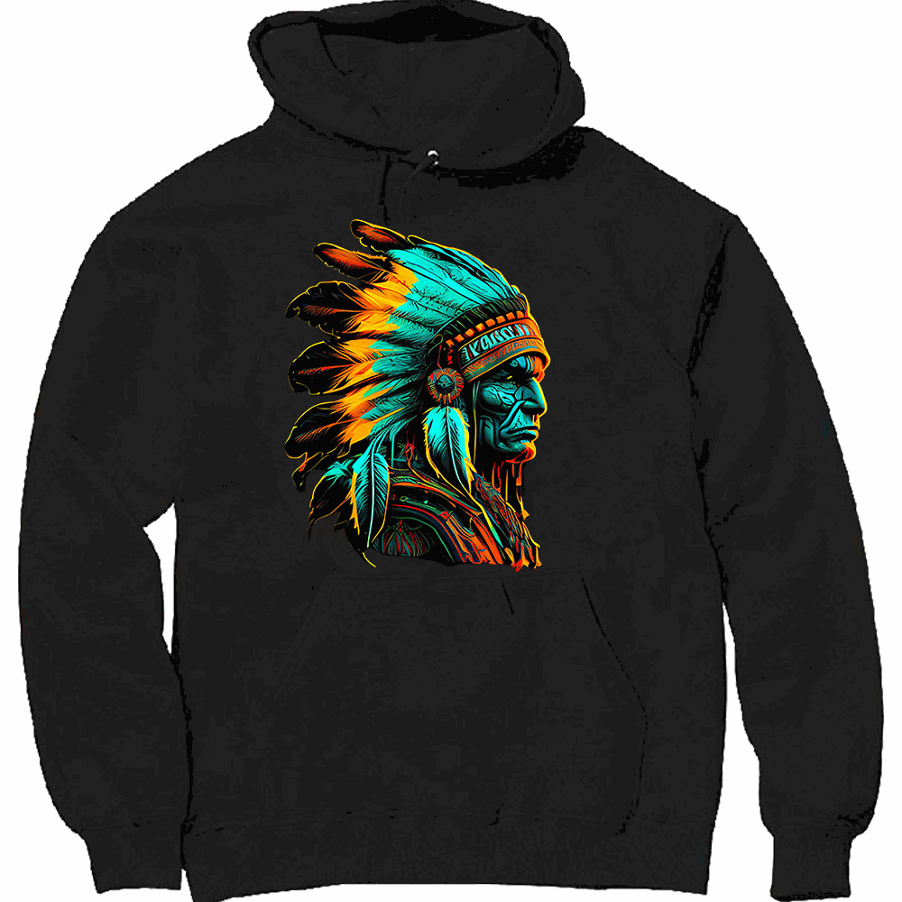 NATIVE B11 classic heavyweight pullover hoodie with fleece, lined hood, drawstring, and pouch pocket